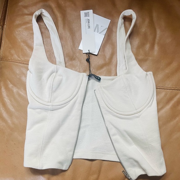 Off-White ZARA CORSET CROP TOP - Picture 4 of 7
